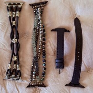 Apple Smartwatch Black and Silver Bands Bundle